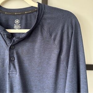 [M] Gaiam Men’s Casual Blue Long Sleeve Yoga Shirt
